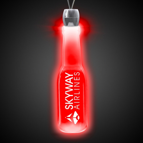 Round Bottle Red Light-Up Acrylic Pendant Necklace