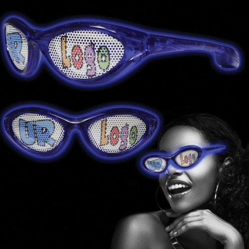 Blue Custom LED Billboard Sunglasses