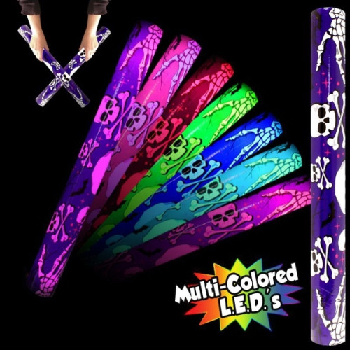 Skull & Crossbones Orange LED Light Up Glow Lumiton Wand