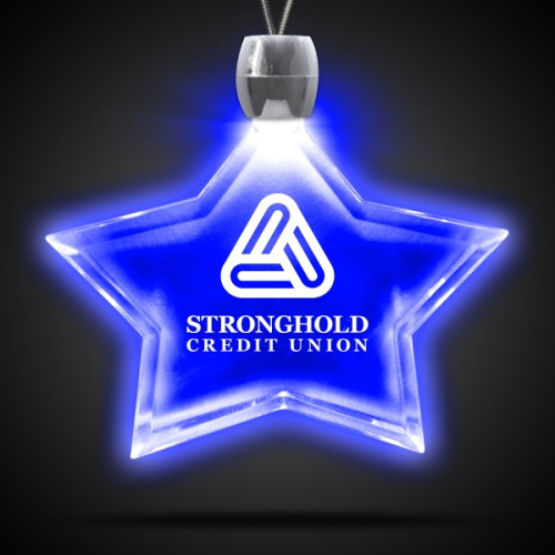 Star Blue Light-Up Acrylic Pendant Necklace