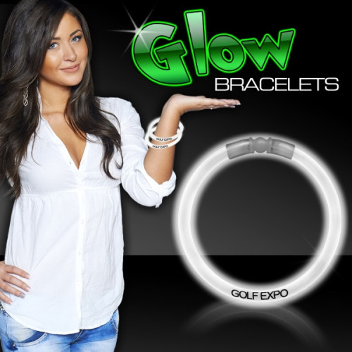 White 8" Single Color Superior Light Up Glow Bracelet