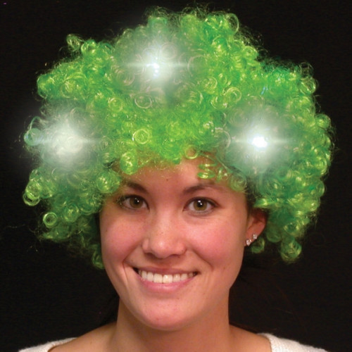 Green Light Up LED Spirit Costume Wig