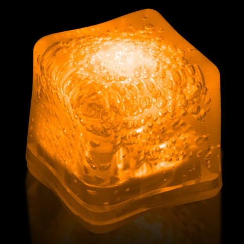 Orange Light Up Premium LitedIce Brand Ice Cube, Blank