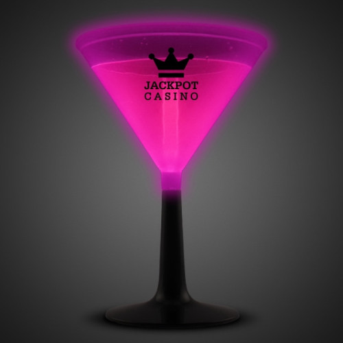 Pink 9 oz. Glow Light Up Martini Glass