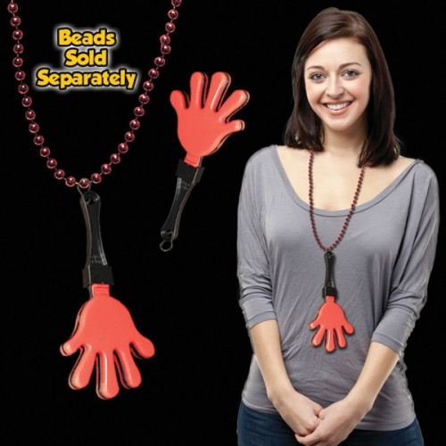 Red & Black Hand Clapper with attached j hook medallion