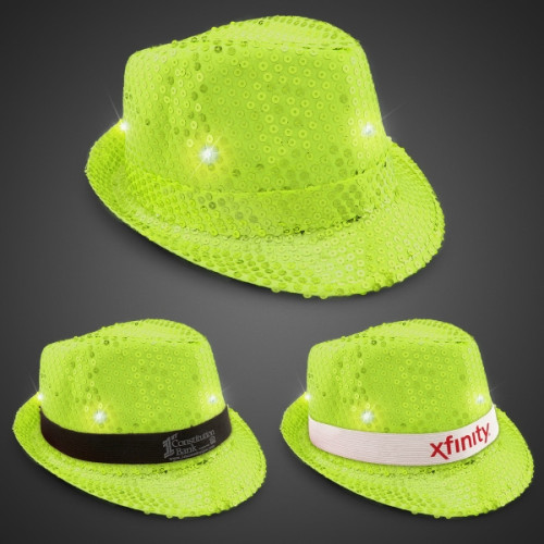 Sequin LED Light Up Fedora-Imprintable Bands Available