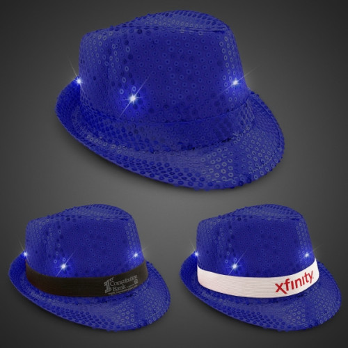 Sequin LED Light Up Fedora-Imprintable Bands Available