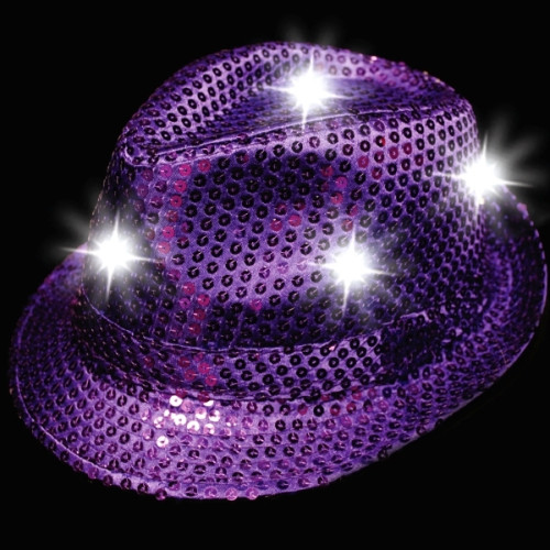 Sequin LED Light Up Fedora-Imprintable Bands Available