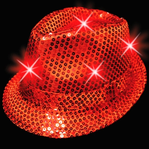 Sequin LED Light Up Fedora-Imprintable Bands Available