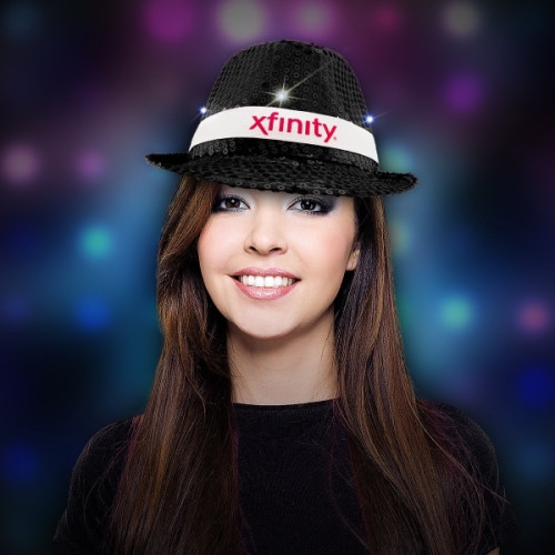 Sequin LED Light Up Fedora-Imprintable Bands Available