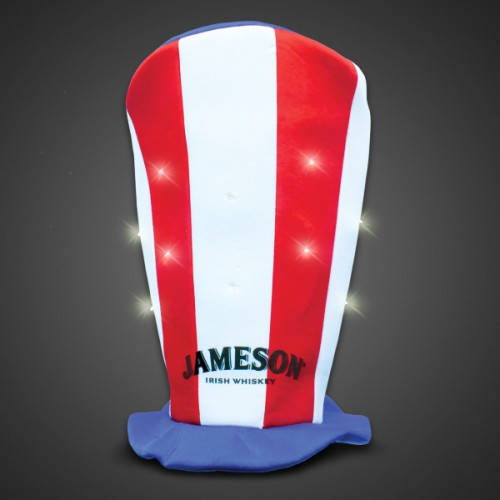 Flashing Patriotic LED Stove Top Hat