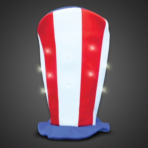 Flashing Patriotic LED Stove Top Hat