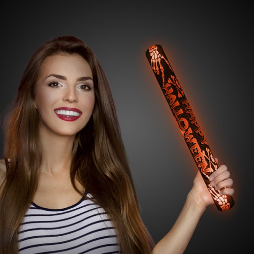 Happy Halloween Orange LED Light Up Glow Lumiton Baton Wand