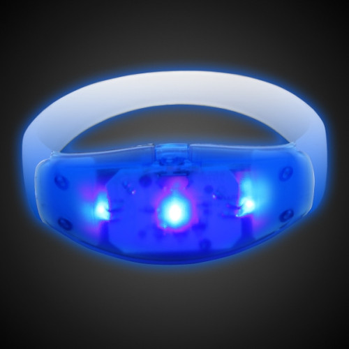 Sound Activated Blue LED Stretchy Bangle Bracelet