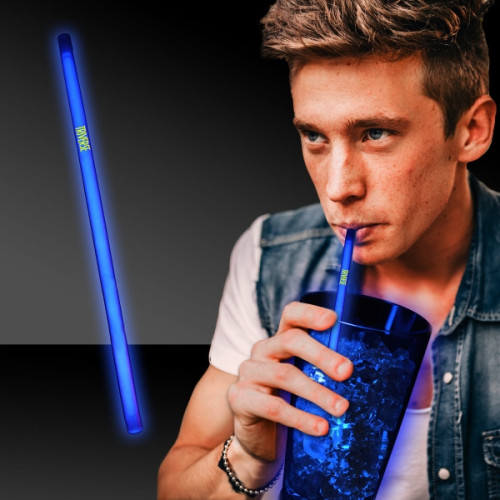 Blue Supreme Glow 9" Straws