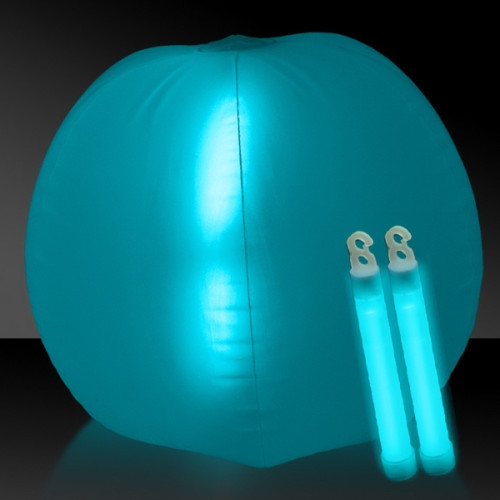 Translucent Aqua 24" Inflatable Beach Ball with Glow Stick