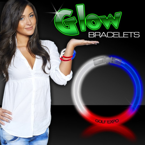 Red White Blue Triple Color Superior Light Up Glow Bracelet