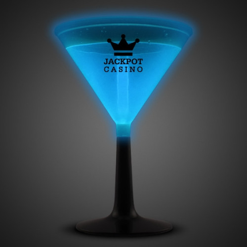 Blue 9 oz. Light Up Glow Martini Glass