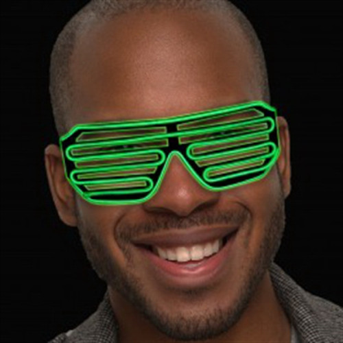 Green LED Slotted EL Sunglasses