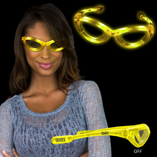 Yellow Light Up Flashing LED sunglasses