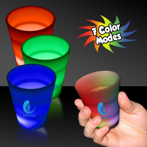 Multi Color LED Light Up Glow Neon Look 2 oz Shot Glass