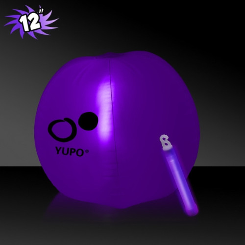 Translucent Purple Beach Ball with Glow light Stick