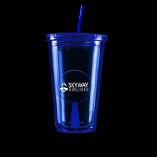 Blue Light Up Travel Cup with Square Insert