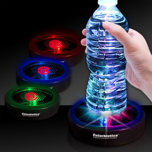 3 1/2" Rainbow Light Up LED Glow Drink Coaster