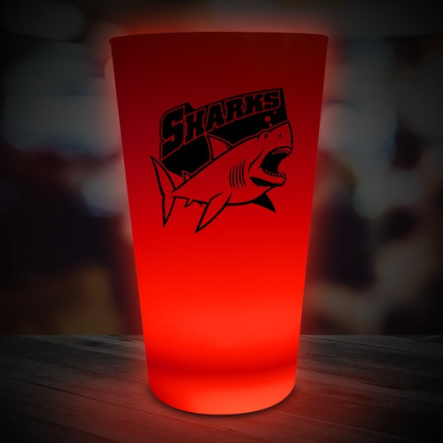 Red LED Glow Light Up Neon Look 16 oz Pint Glass