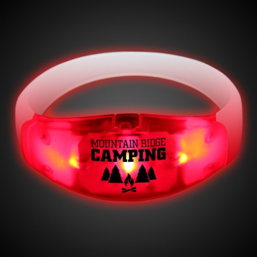 Sound Activated Red LED Stretchy Bangle Bracelet