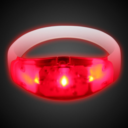 Sound Activated Red LED Stretchy Bangle Bracelet