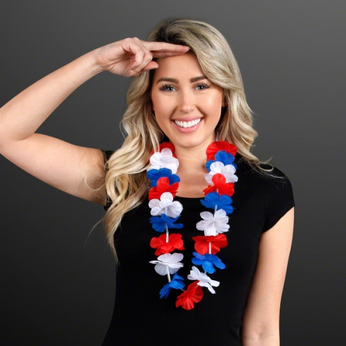 Red White & Blue USA Leis (Non-Light Up)