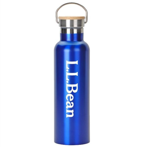 20 oz. Stainless Steel Water Bottle with Screw-on Bamboo Lid