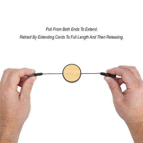 Bamboo Retractable 3-in-1 Charging Cable