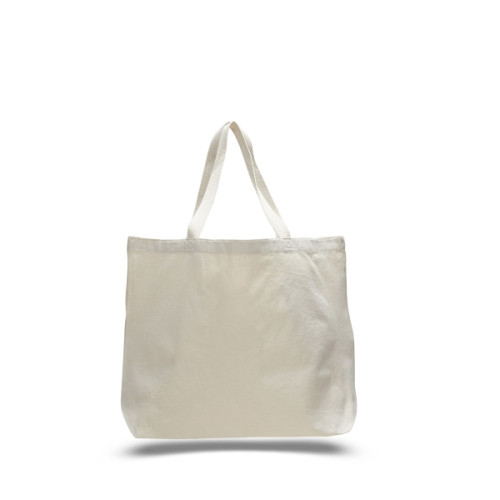 Canvas Jumbo Tote 20" x 15" x 5" Bag with Squared Off Bottom