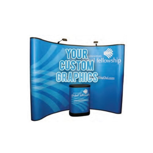 8-Foot Curved  Pop Up Tradeshow Display Booth