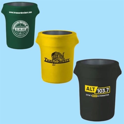 Can Wraps: 44-Gallon Full Digital Trash Can Wrap Sleeves