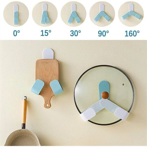 No-Punch Wall-Mounted Rotatable Pot Lid Holder