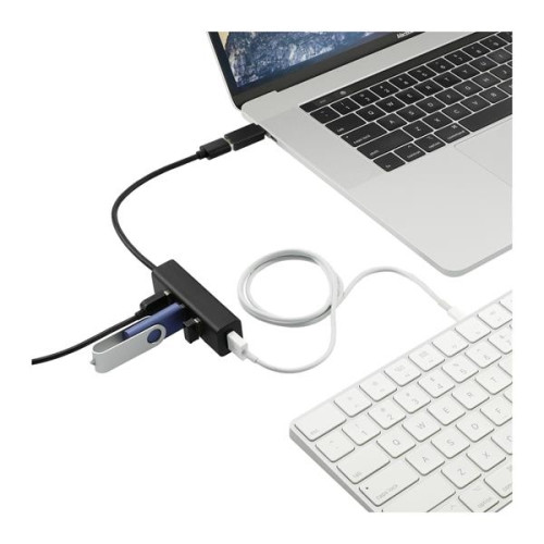 Aluminum 4-Port USB 3.0 Hub with Type C Adapter