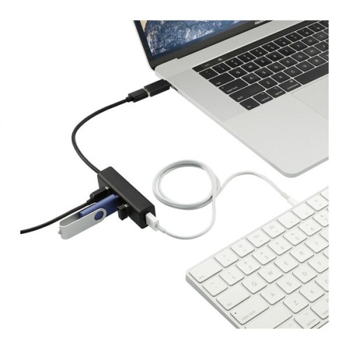 Aluminum 4-Port USB 3.0 Hub with Type C Adapter