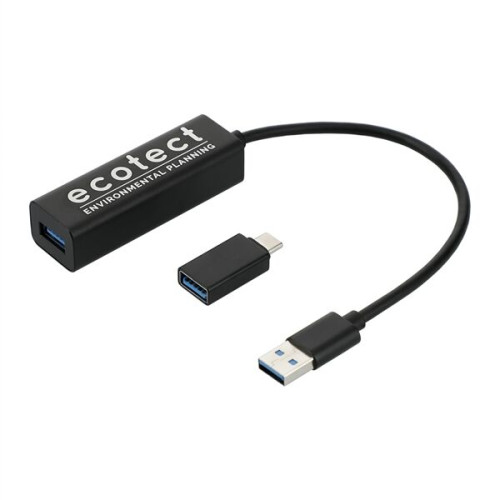 Aluminum 4-Port USB 3.0 Hub with Type C Adapter