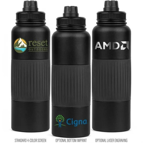 Goliath 40oz. Powder-Coated Stainless Bottle w/No-Slip Grip