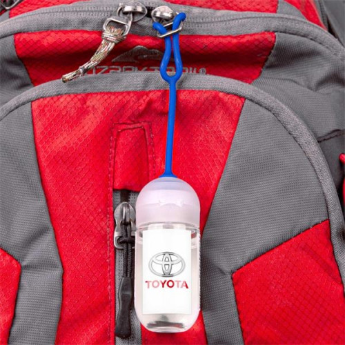 1oz. Travel Sanitizer with Silicone Loop - 62% Ethyl Alcohol
