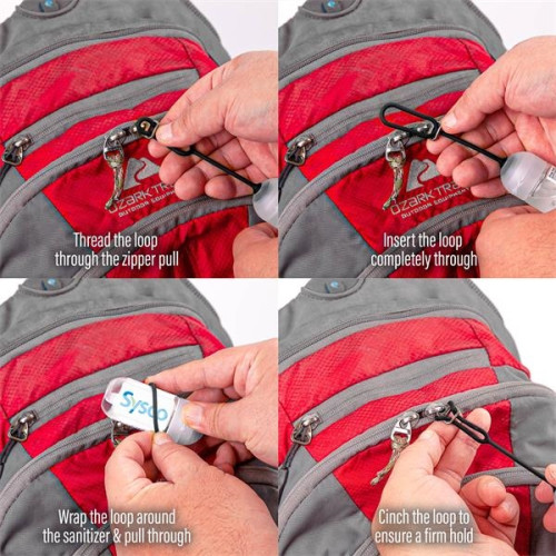 1oz. Travel Sanitizer with Silicone Loop - 62% Ethyl Alcohol