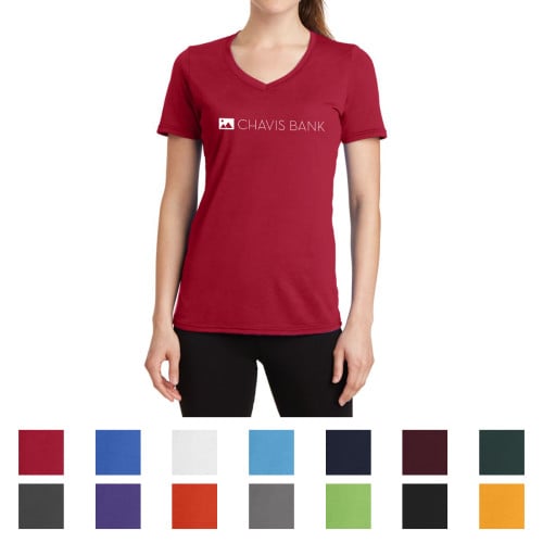 Port & Company® Ladies' Performance Blend V-Neck Tee