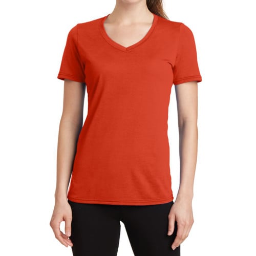 Port & Company® Ladies' Performance Blend V-Neck Tee