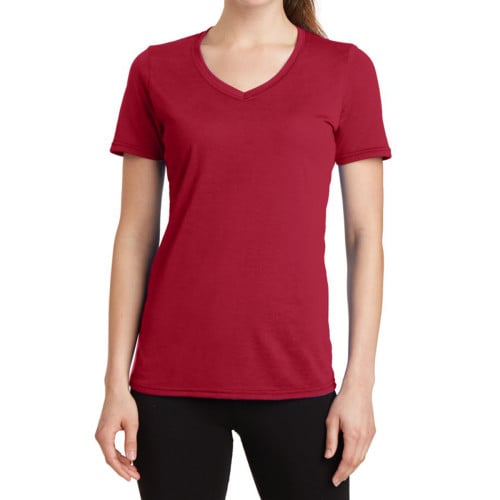 Port & Company® Ladies' Performance Blend V-Neck Tee