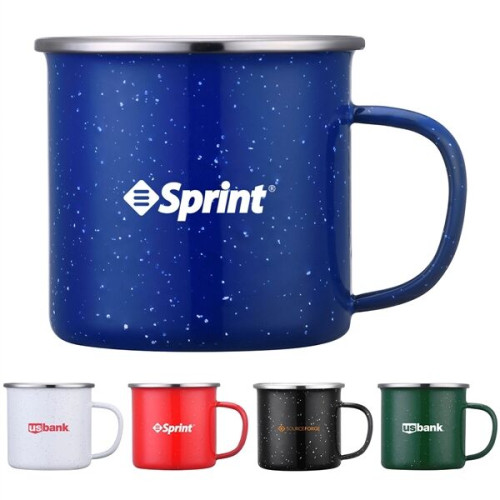 Imari 16OZ Speckled Enamel Mug With Stainless Steel Rim