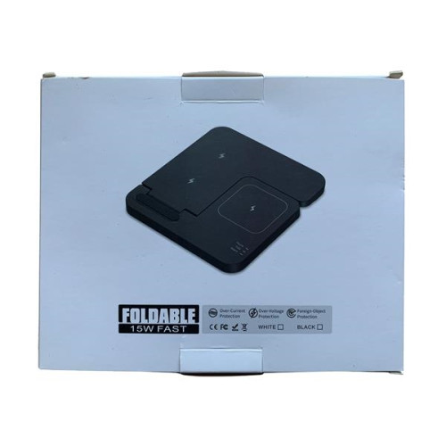 3-in-1 Foldable 15W Fast Wireless Charging Stand for Cell Ph