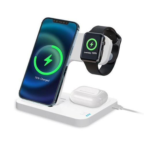 3-in-1 Foldable 15W Fast Wireless Charging Stand for Cell Ph